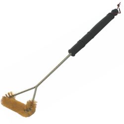 Braai Bbq Three Side Brass Wire Brush 530mm Handle 21