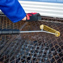 Braai Bbq Three Side Brass Wire Brush 530mm Handle 21