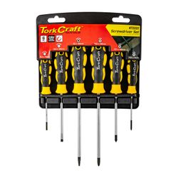 6pc Screwdriver Set With Wall Mountable Rack S2 Pz Sl