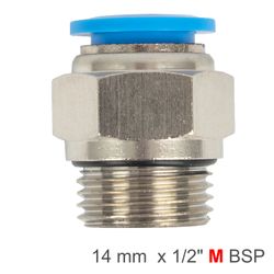Pu Fitting Str. Stud W/o-ring 14mm-1/2