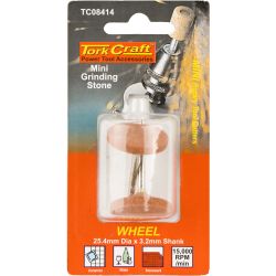 TORK CRAFT Mini Grinding Stone 25.4mm Wheel 3.2mm Shank 2 Piece