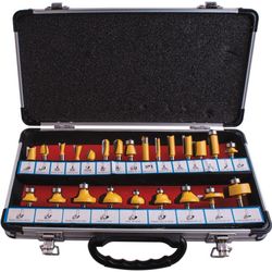 Router Bit Set 24pc Alum.case 1/4