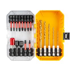 TORK CRAFT Impact Bit Set 18pc With Bit Holder Nut Drivers And HSS Drill Bits