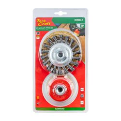 Wire Brush Set 3pce 100mm Twist Knot Wheel