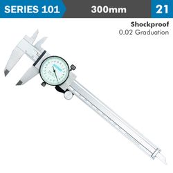 Dial Caliper 300mm 0.04mm Acc. 0.02mm Grad. S/steel Shockproof