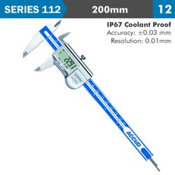 Dig. Caliper 200mm 0.03mm Acc. Ip67 Level 0.01mm Res.