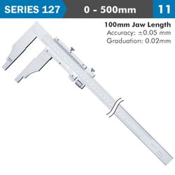 Vernier Caliper 500mm 0.05mm Acc. 100mm 0.02mm Grad S/steel