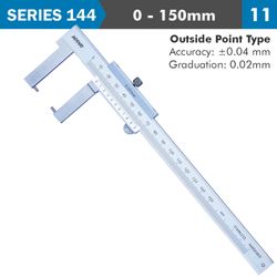 Vernier Caliper 150mm 0.04mm Acc. Outside . 0.02mm Grad. S/steel