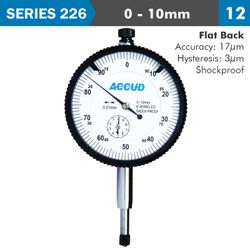 Shockproof Dial Indicator Flat Back 10mm