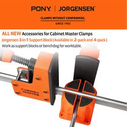 Jorgensen 3-in-1 Support Block 2pc For Parallel Clamps 3/4' Bench Top