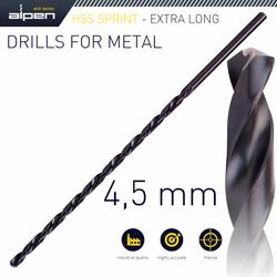 Hss Drill Bit 4.5mm 185 X 125 Extra Long
