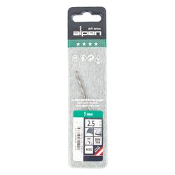 ALPEN Pro Hss 2.5mm Drill Din 338 Rn 135 Split . Plastic Wallet (