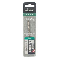 ALPEN Pro Hss 5mm Drill Din 338 Rn 135 Split . Plastic Wallet (1