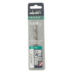 ALPEN Pro Hss 5.5mm Drill Din 338 Rn 135 Split . Plastic Wallet (
