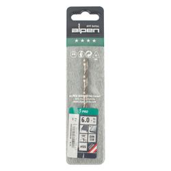 ALPEN Pro Hss 6mm Drill Din 338 Rn 135 Split . Plastic Wallet (1