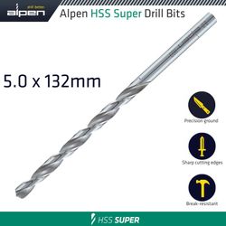 Hss Drill Bit Long 5 X 132mmbulk