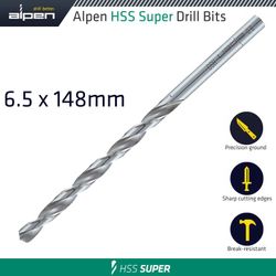 Hss Drill Bit Long 6.5 X 148mm Bulk