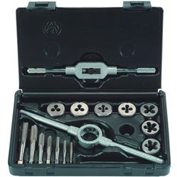 Tap & Die Set 16 Piece M3 - M12 Hss With Die Holder & Tap Wrench