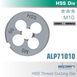 Die 10mm Round 25x9mm In Pouch Hss 1.5mm Pitch