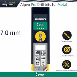 ALPEN Pro Hss Drill Din 338 Rn 135 With Split . 7.0mm Bulk