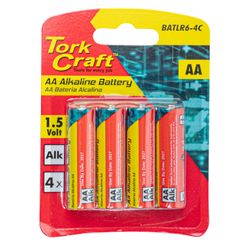 Battery Aa 1.5v 4 Pack Carded Alkaline