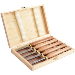 Chisel Set Wood Turning 300mm Hss 5 Piece Wood Case