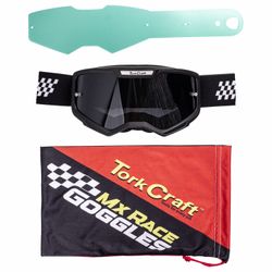 TORK CRAFT Mx Race Goggles Black & White Junior