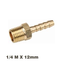 Hose Connector Brass 1/4mx12mm