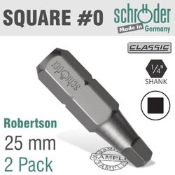 Sq.recess N.0x25mm Bit 2cd