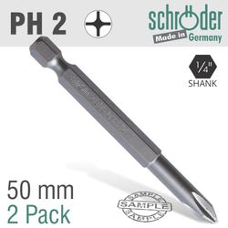 Phillips No.2 X 50mm Classic Power Bit 2cd