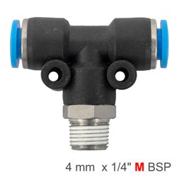 Pu Hose Fitting Tee 4mm-1/4 M