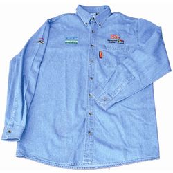Vermont Mens Long Sleeved Denim Shirt Stone Washed Small
