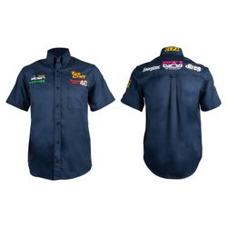 Vermont Mens Cotton Shirt Navy Blue Small