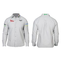 Vermont Ladies Cotton Long Sleeve Shirt Grey Medium
