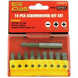 Screwdriver Bit Set 10pcs(ph2x2.pz2x3slotted6mmx2.8mmx2)