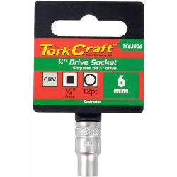 Socket 6mm 1/4' Drive Crv 12 .