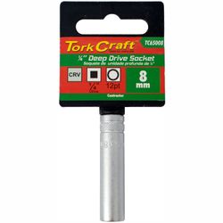 Socket 8mm 1/4' Dr Deep Socket Crv 12 .