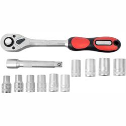Socket & Ratchet Set 12pc 10-22mm 1/2' Drive 12 Crv 12 .