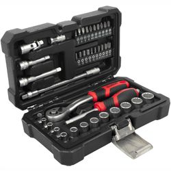 Socket & Ratchet Drive Set 40pc 1/4' Crv 12 . 4 4.5 5 5.5 6-14mm