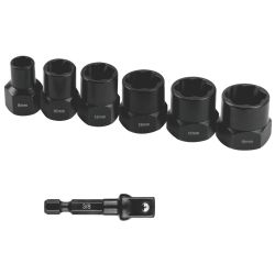 Bolt Extract Set 7pce 8/10/12/13/17/19mm 1pc 50mm 1/4' Socket Adaptor