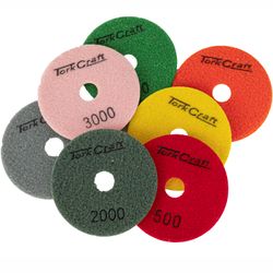 Set Of 7 Diamond Polishing Pads 100mm Dry Use
