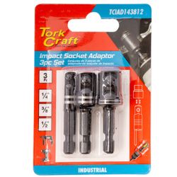 Impact Socket Adaptor 3pc Set 1/4' 3/8' 1/2'