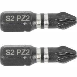 Impact Pozi.2 X 25mm Ins.bit 2/card Pz2