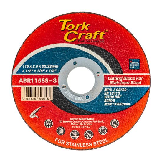 Cutting Disc Stainless Steel 115 X 3.0 X 22.22mm