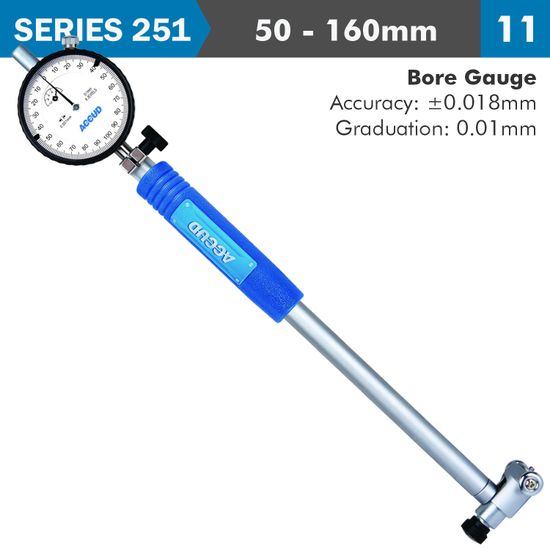 Dial Bore Gauge 50-160mm 0.018mm Acc. 0.001mm Grad.