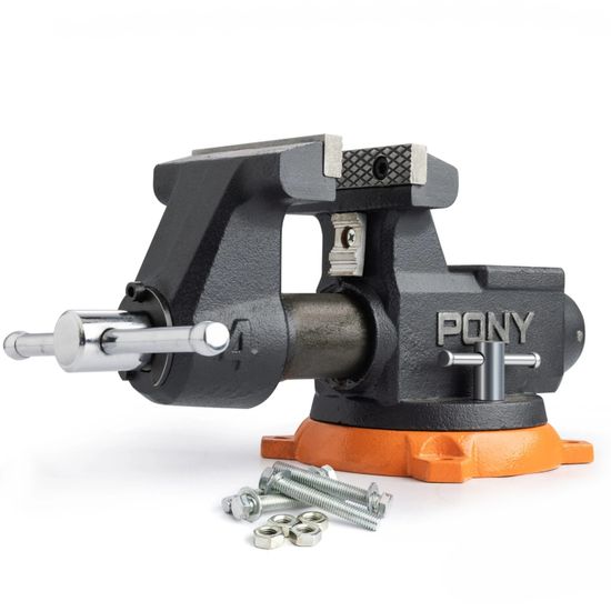 PONY 100mm (4") Pro Heavy-duty Swivel Base Bench Vise