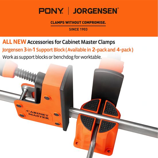 Jorgensen 3-in-1 Support Block 4pc For Parallel Clamps 3/4" Bench Top
