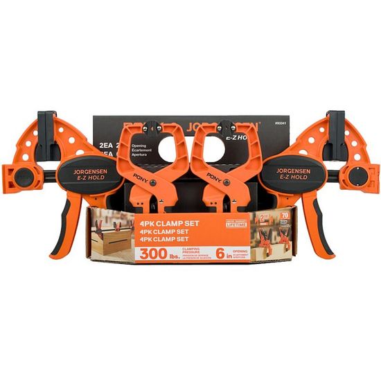 PONY Jorgensen 4pc Clamp Set 2 X 6" 150mm