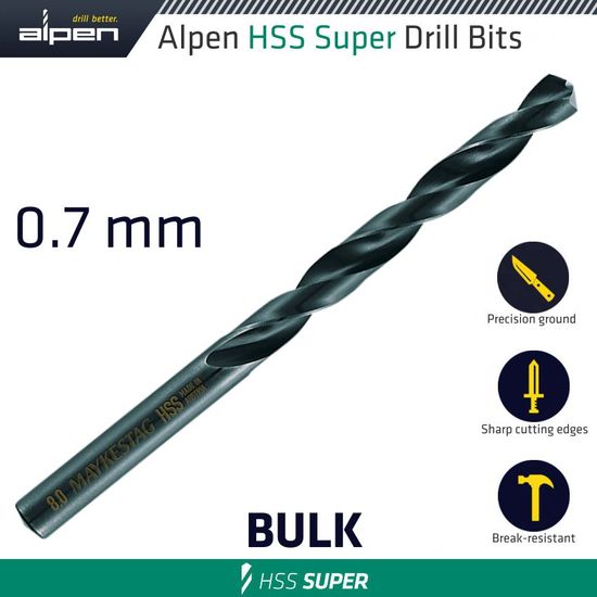 Hss Super Drill Bit 0.7mm Bulk
