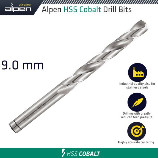 Hss Cobalt Din 338 9.0mm Bulk